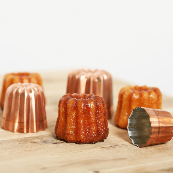 De Buyer 6 copper cannelés molds - 3 sizes