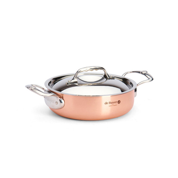 De Buyer Prima Matera copper lid sauté dish pan - 3 sizes