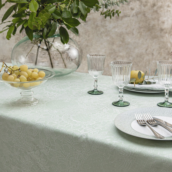 Garnier Thiebaut Mille guipure jade tablecloth - 6 sizes
