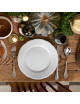 Degrenne 6 White Reminiscence Plates - 3 sizes