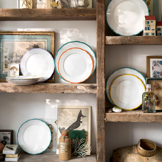 Degrenne 6 Reminiscence plates colors - 3 colors 2 sizes