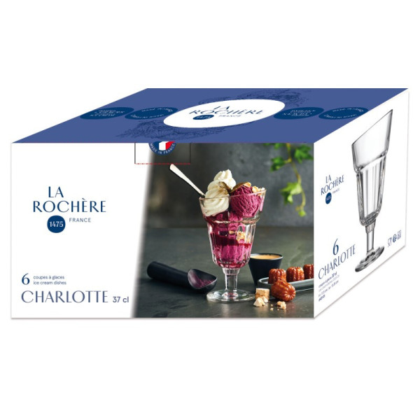 La Rochère 6 ice cream cups CHARLOTTE