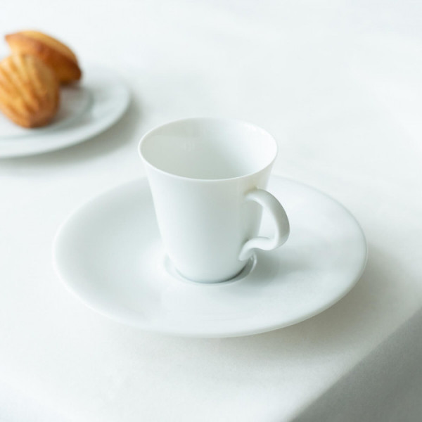 DEGRENNE 6 cups and saucers SD One white - 2 sizes