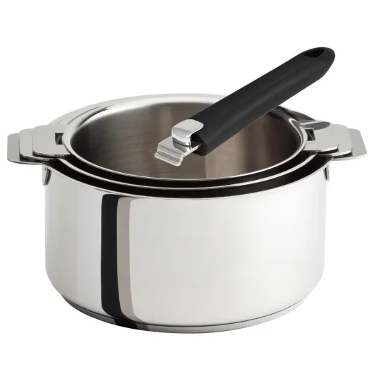 Cristel Mutine Evolution 3 Saucepan + 1 Removable Handle Set - 6 colors