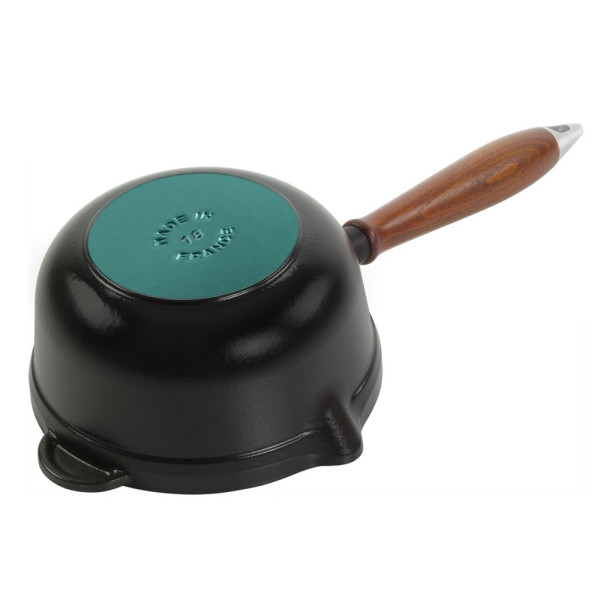 Saucepan 18cm black vintage with wooden handle STAUB