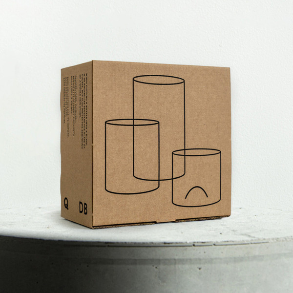 Q DE BOUTEILLES 4 short drink glasses - 2 colors