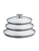 Set of 3 Cristel Platine Glass Lids 16-18-20cm