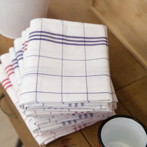 Tissages de l'Ouest Hugo checked tea towel - 2 colors