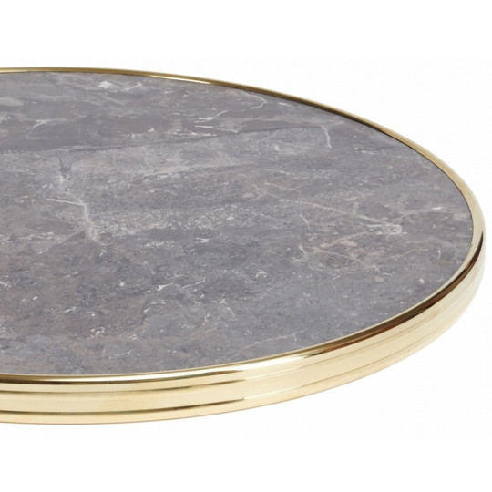 Round bistro tray with brass rim Werzalit - 2 diameters - 30 finishes