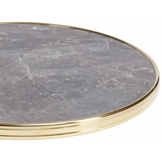 Round bistro tray with brass rim Werzalit - 2 diameters - 30 finishes