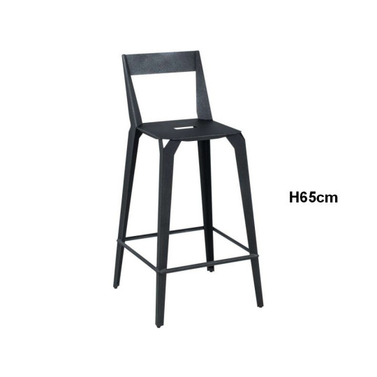 Valence snack stool with backrest H65cm CARRIER - 28 colours