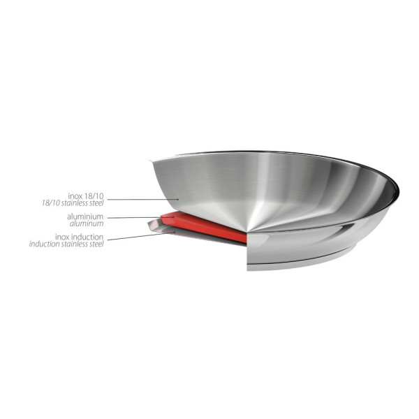 CRISTEL Mutine Stainless Steel High-Sided Frying Pan Set (24 & 28 cm) with Detachable Handle