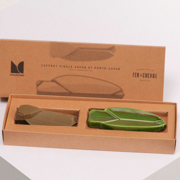 Monochromic ceramic cicada soap dish - 2 colors