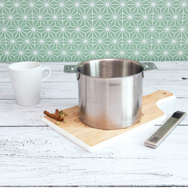 Strate Cristel high stainless steel saucepan 14cm