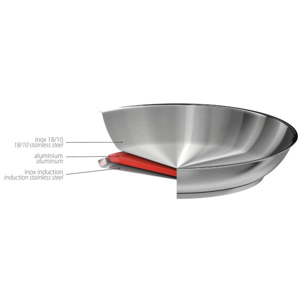 Strate Cristel stainless steel high frying pan - 2 diameters