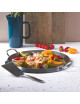 Plancha grill stainless steel with lid 34cm Cristel