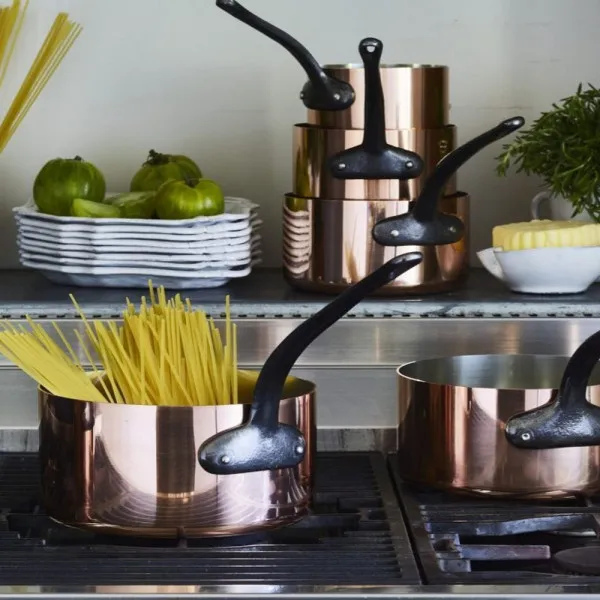 Set of 3 Baumalu tinned copper saucepans