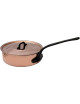Smooth copper sauté pan with Baumalu lid - 4 sizes