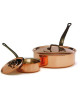 Smooth copper sauté pan with Baumalu lid - 4 sizes