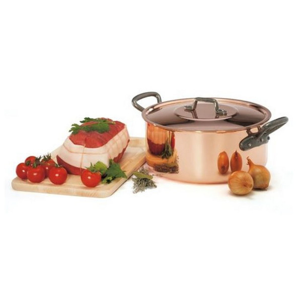Smooth copper cocotte with lid Baumalu - 4 sizes