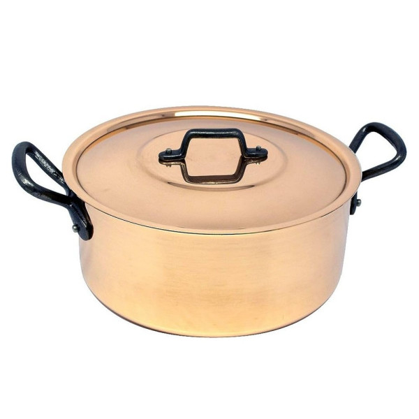 Smooth copper cocotte with lid Baumalu - 4 sizes