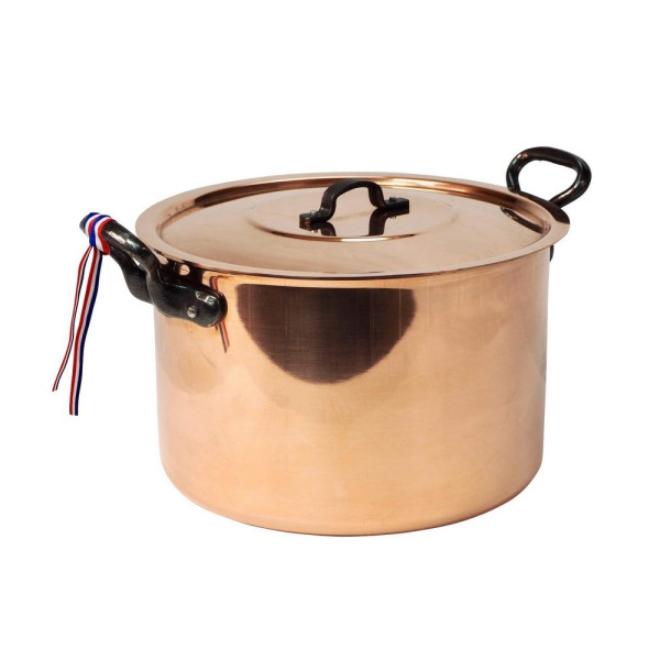 Smooth copper stockpot 24cm with lid Baumalu