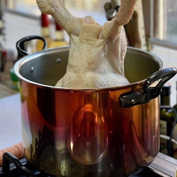Smooth copper stockpot 24cm with lid Baumalu