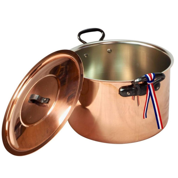 Smooth copper stockpot 24cm with lid Baumalu