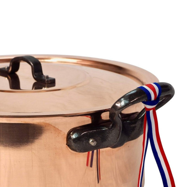 Smooth copper stockpot 24cm with lid Baumalu