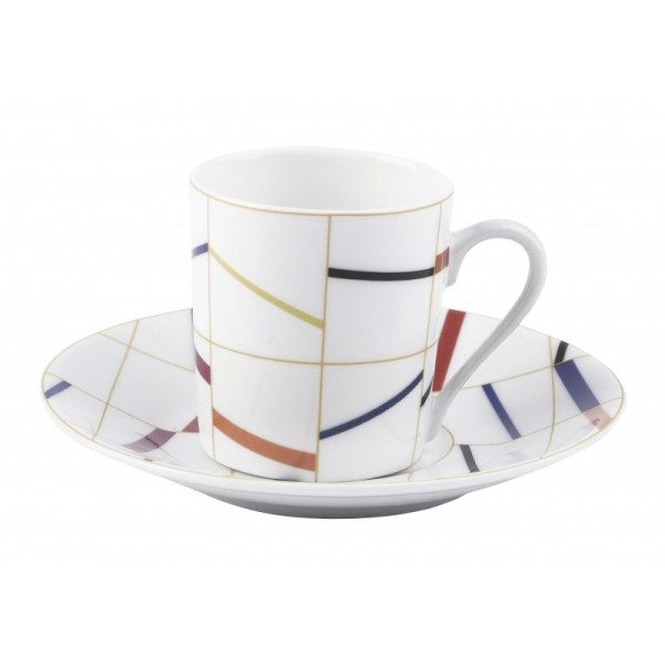 Deshoulières Graphic 6 cups and saucers - 2 capacities