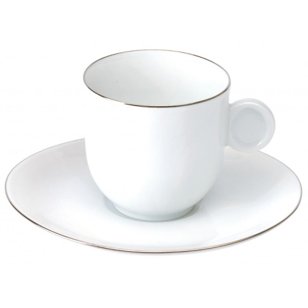 Deshoulières Galet Platine 6 cups and saucers - 2 capacities