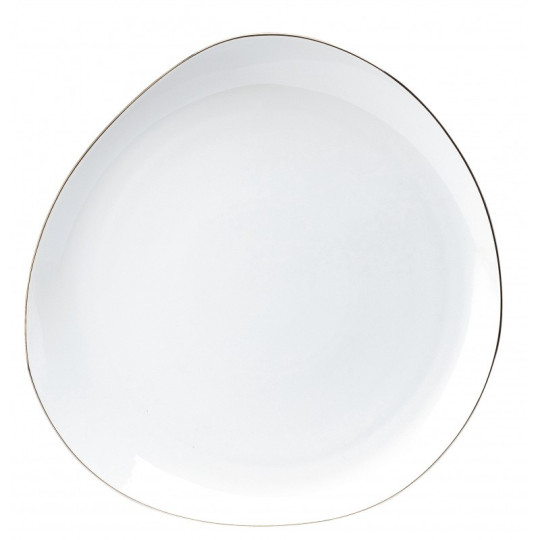 Deshoulières platinum pebble Galet platine flat dish
