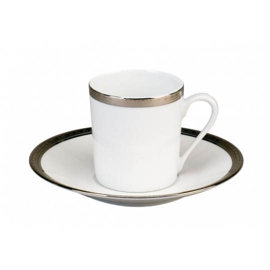 Deshoulières Versailles Platine 6 cups and saucers - 4 capacities