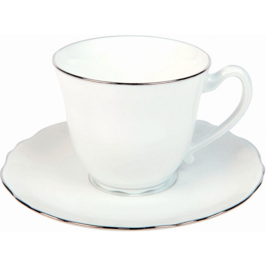 Deshoulières Colbert Platine 6 cups and saucers - 2 capacities