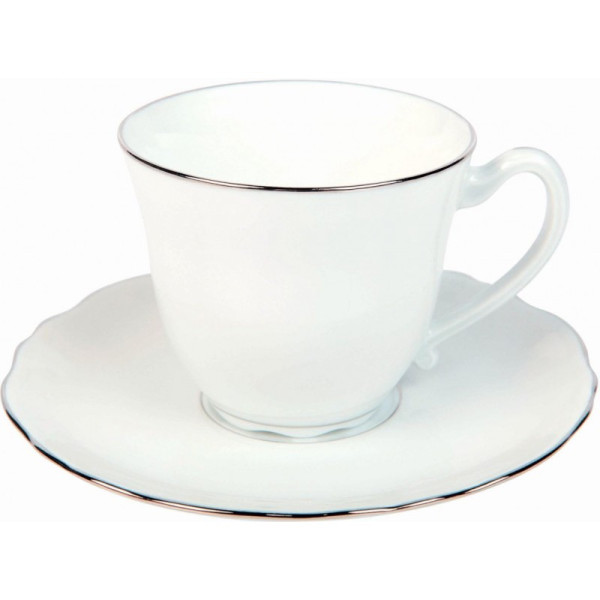 Deshoulières Colbert Platine 6 cups and saucers - 2 capacities