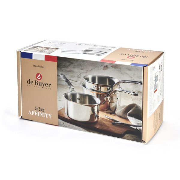 Battery set of 3 Affinity De Buyer saucepans