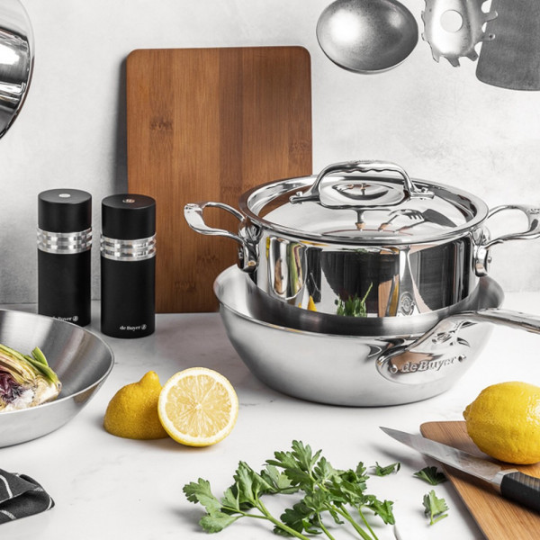 De Buyer Affinity stewpot stainless steel with lid - 4 sizes