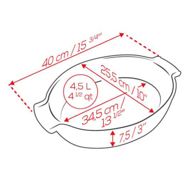 Peugeot Appolia oval baking dish 40cm - 4 colors