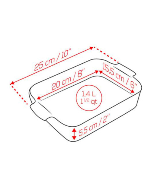Peugeot Appolia rectangular oven dish - 5 colors 4 sizes