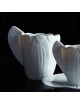 Jacques Pergay 6 Endive porcelain mugs