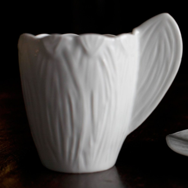 Jacques Pergay 6 Endive porcelain mugs