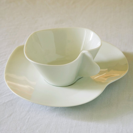 Jacques Pergay 6 Coeur coffee cups and saucers