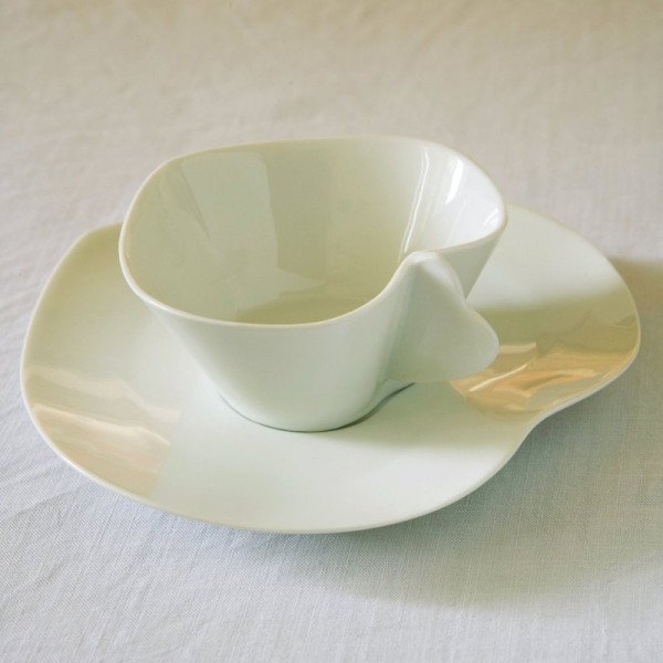 Jacques Pergay 6 Coeur coffee cups and saucers