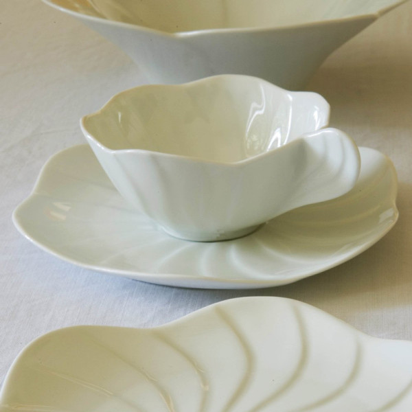 Jacques Pergay 6 Petal coffee cups and saucers