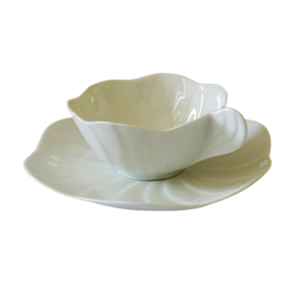 Jacques Pergay 6 Petal coffee cups and saucers