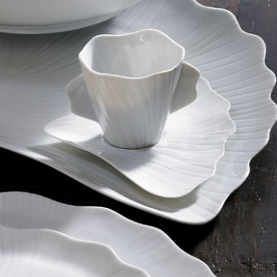 Jacques Pergay 6 Gingko coffee cups and saucers