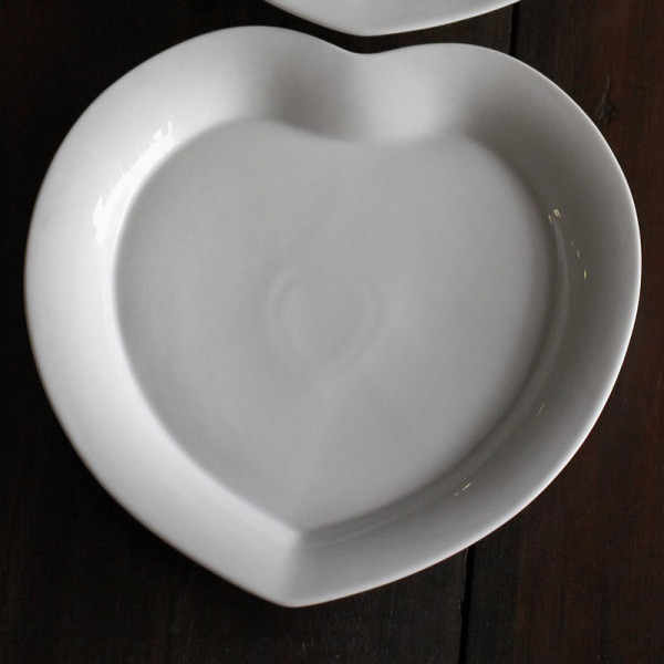 Jacques Pergay 6 porcelain Heart plates - 4 sizes