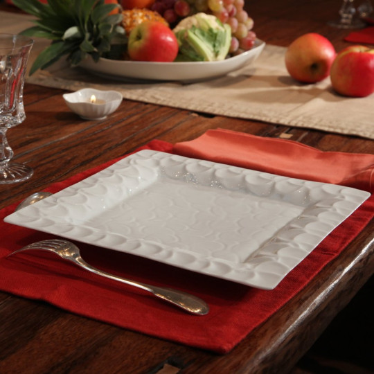 Jacques Pergay 6 porcelain Frangipani plates - 3 sizes