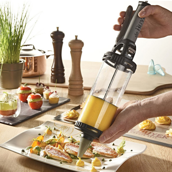 De Buyer Tube Piston Box with sandblasted kit pastry sringe