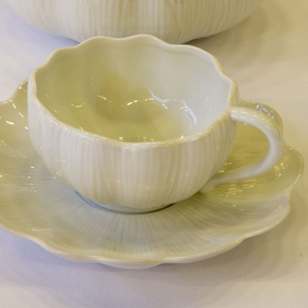 Jacques Pergay 6 Pumpkin cups and saucers - 2 sizes